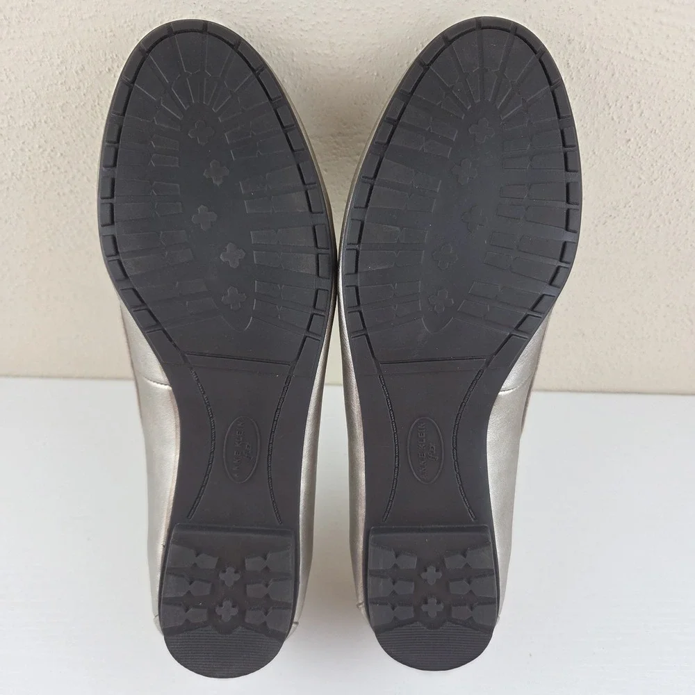 Anne Klein Jaren Gold Metallic Faux‎ Leather iFlex Loafers Women's Size 8.5 M